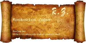 Roskovics Zobor névjegykártya